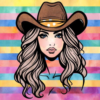 woman with cowboy hat