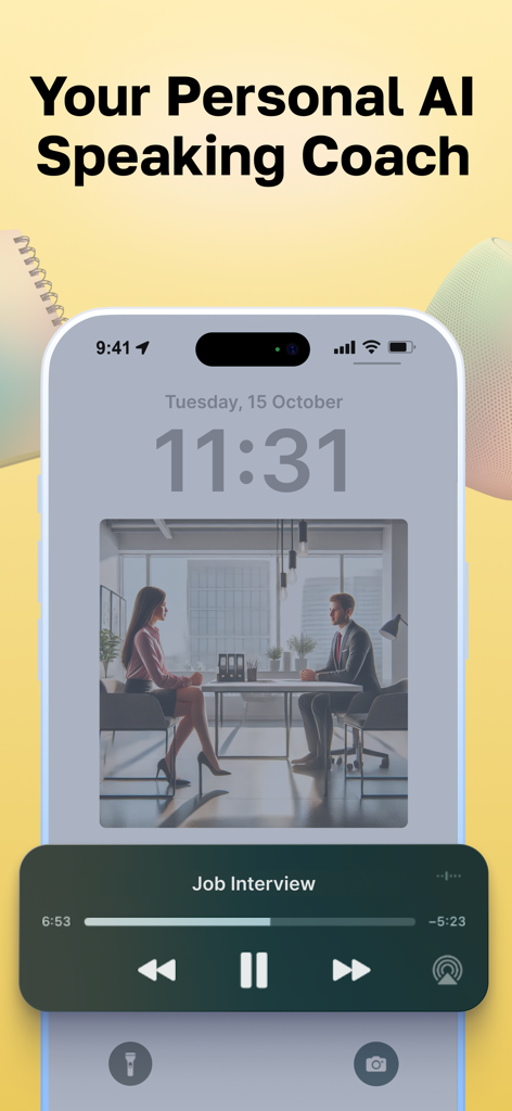 Lisn Learn Speak English Audio - AI speaking coach app for job interview practice