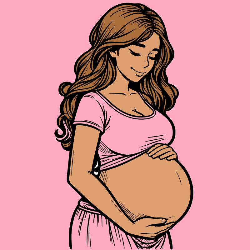 woman heavily pregnant realistic