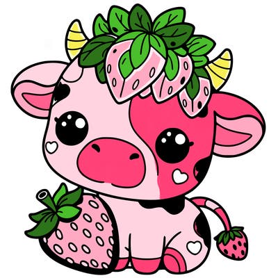 cute strawberry cow