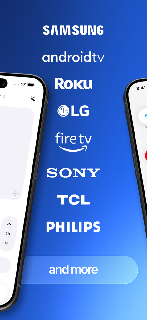 Universal Remote Control TV ・ - Lista de marcas de TV compatibles, incluidas Samsung, LG, Roku, Fire TV, Sony, TCL y Philips