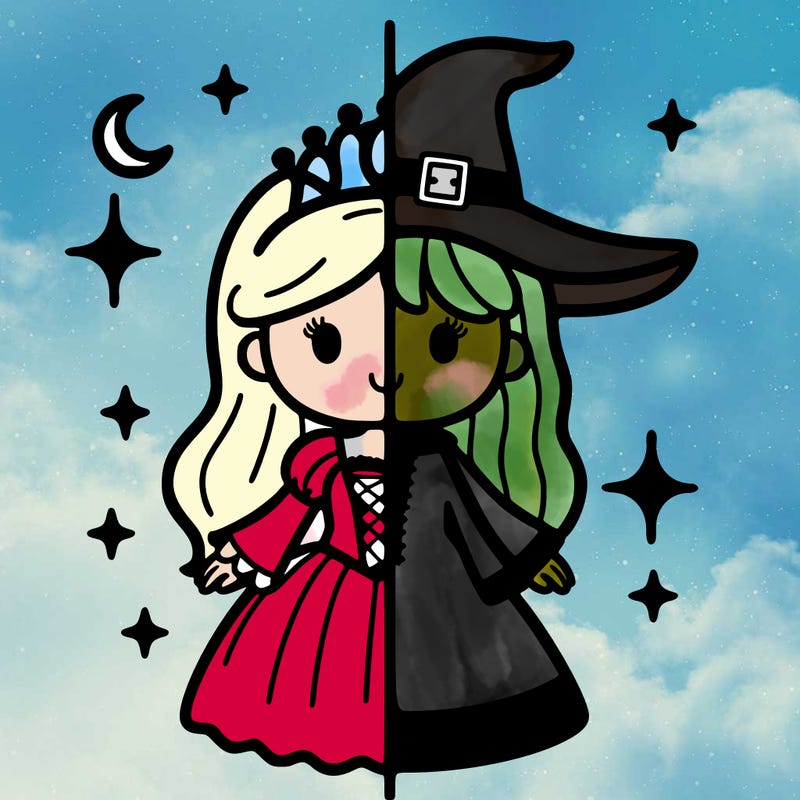 split princess and witch