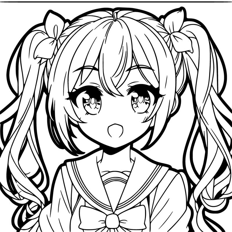 anime character with pigtails that looks like miku