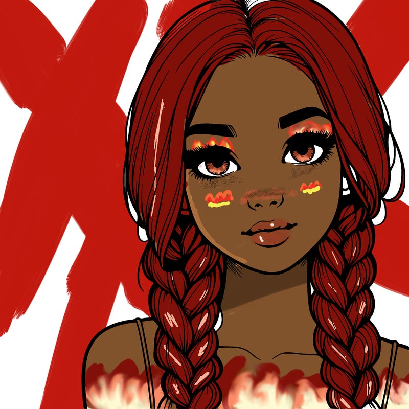 realistic girl with braids