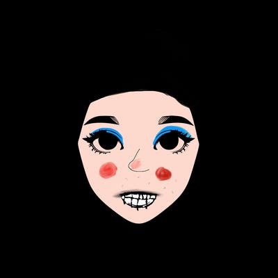 realistic girl with two buns on top of her head