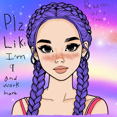 realistic girl with braids