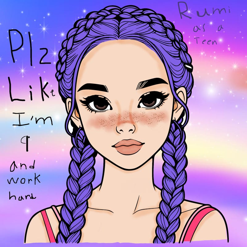 realistic girl with braids