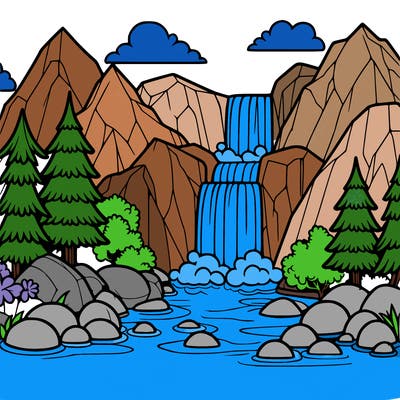 waterfall in mountain