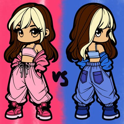 girl in crop top and baggy pants