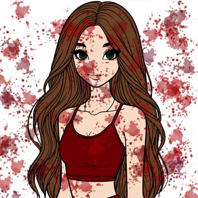 realistic girl with long hair with a crop top