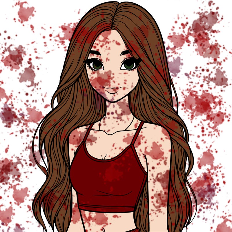 realistic girl with long hair with a crop top