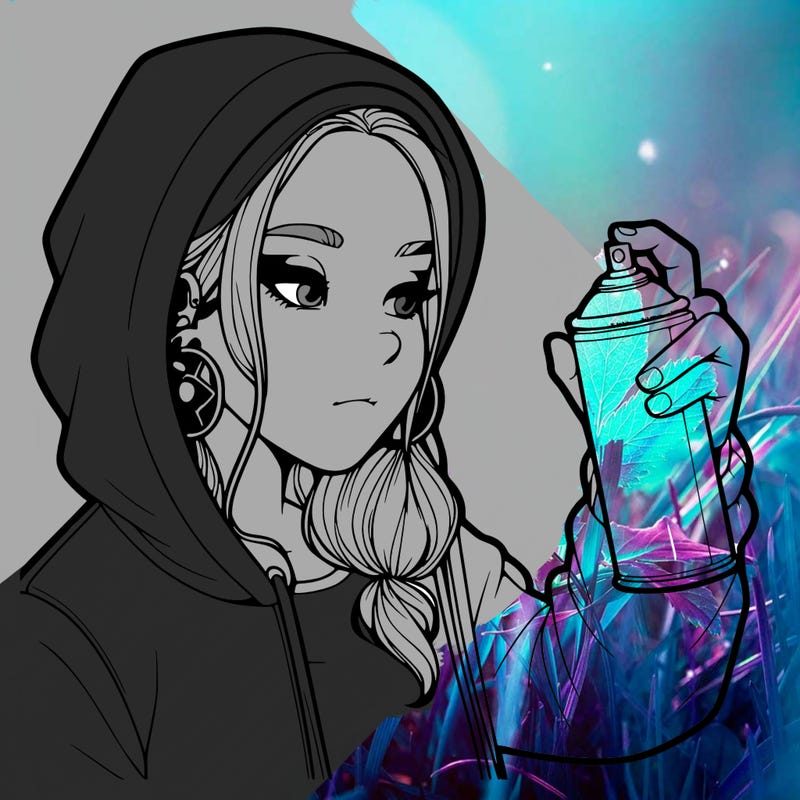 a realistic girl, spray painting