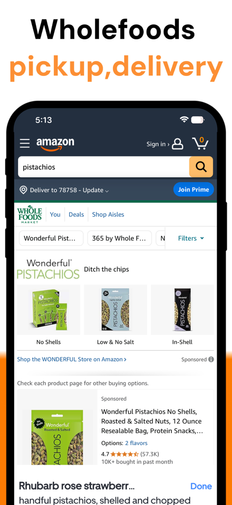 Reciply app integration with Amazon for Whole Foods grocery shopping and delivery