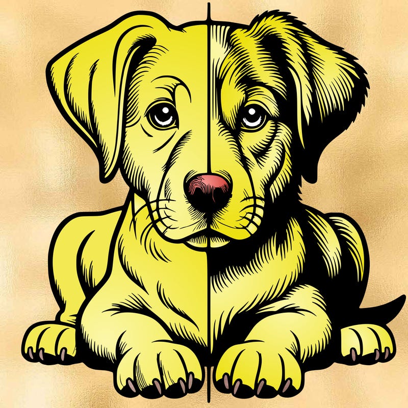 realistic dog split picture