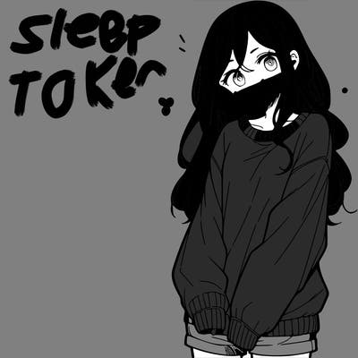 manga teen girl  in a sweater and baggy pants