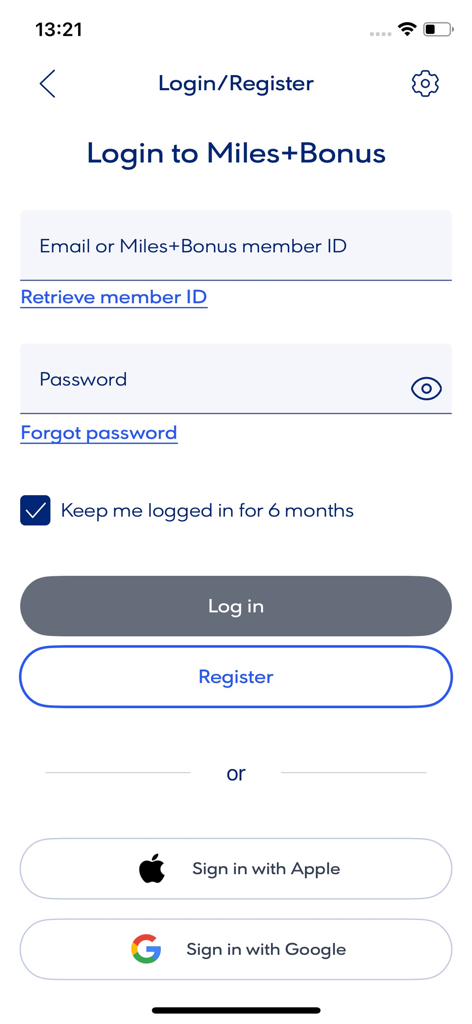 Aegean Airlines - Página de inicio de sesión y registro de la aplicación Aegean Airlines para miembros del programa de fidelidad Miles and Bonus