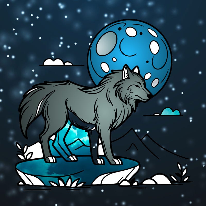 wolf moonlight