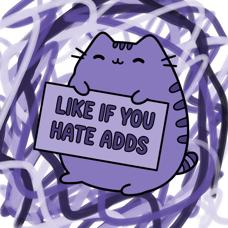 a kawii pusheen cat holding a sign that says like if you hate adds
