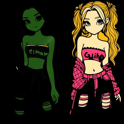 2 girls in crop tops and baggy jeans ripped