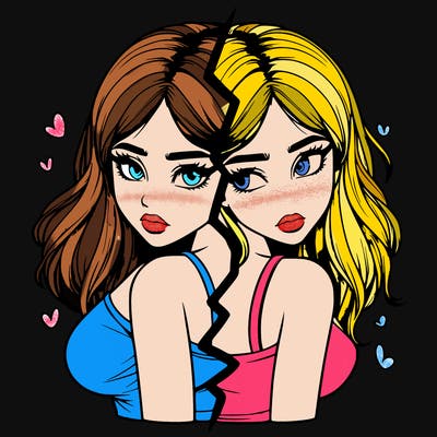 realistic girl split