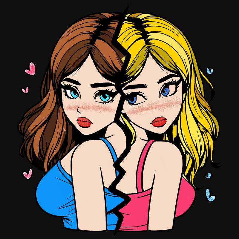 realistic girl split