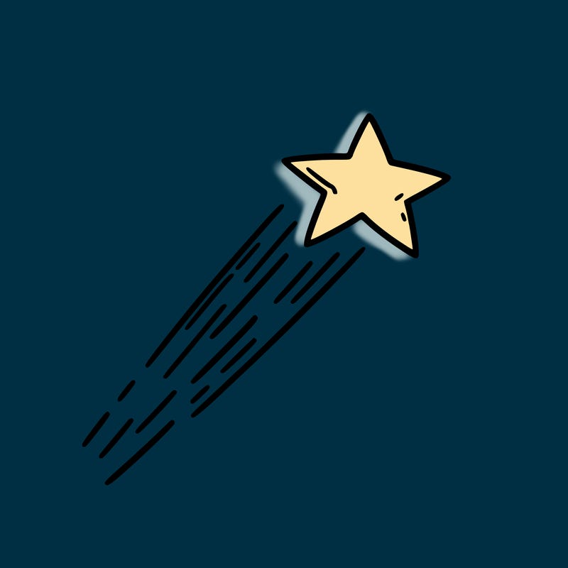 a shooting star in the sky