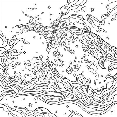Journey through space with this exciting Veil Nebula coloring page, specially designed for kids aged 4-8. Unleash your creativity as you bring this cosmic wonder to life with bright colors.