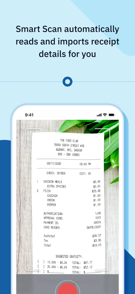 Happay Expense - Smartphone scanning a receipt with Happay Expense automatic data capture