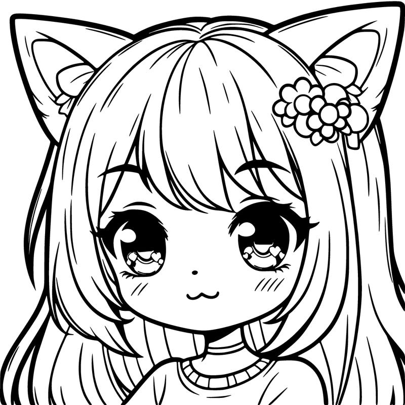 a cute girl with cat ears
