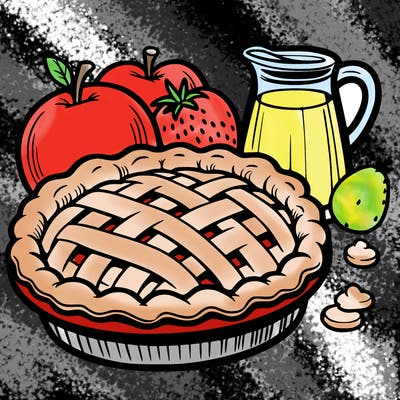 a pie of food