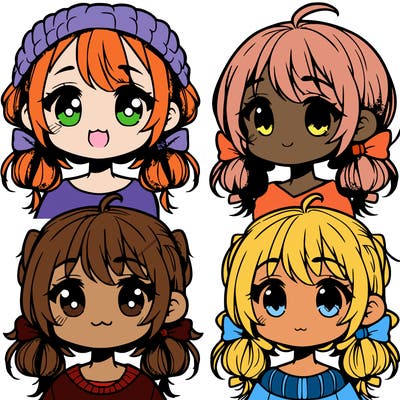 manga character girl kid