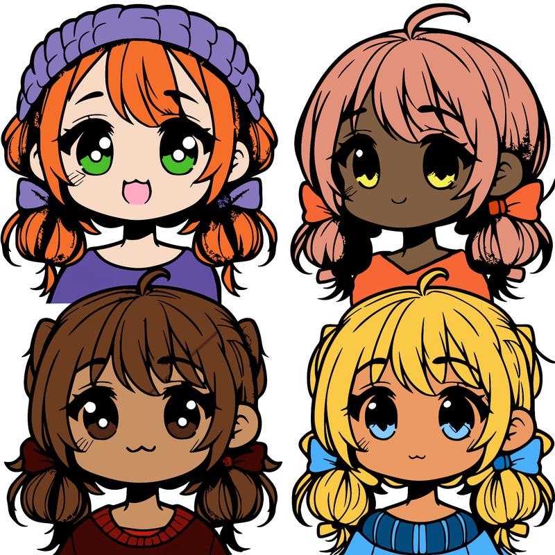 manga character girl kid