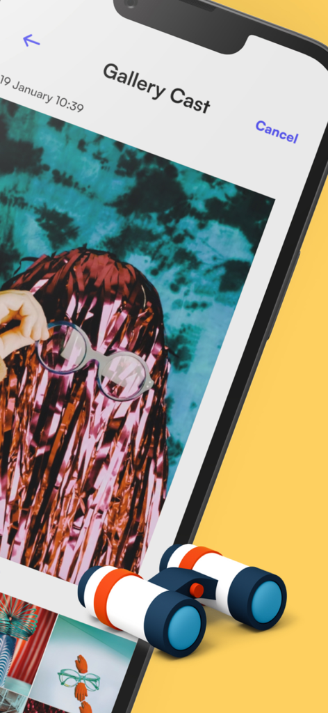 Interface de l'application Télécommande pour TCL montrant la fonction Gallery Cast pour partager des photos d'un iPhone vers un téléviseur