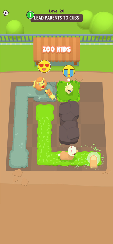 Zoo - Happy Animals - A zoo themed maze puzzle where players guide animals to their cubs.
