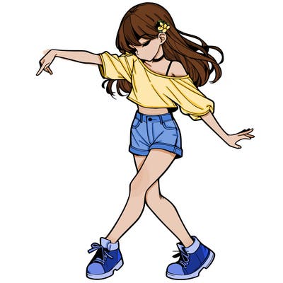 realistic girl danceing