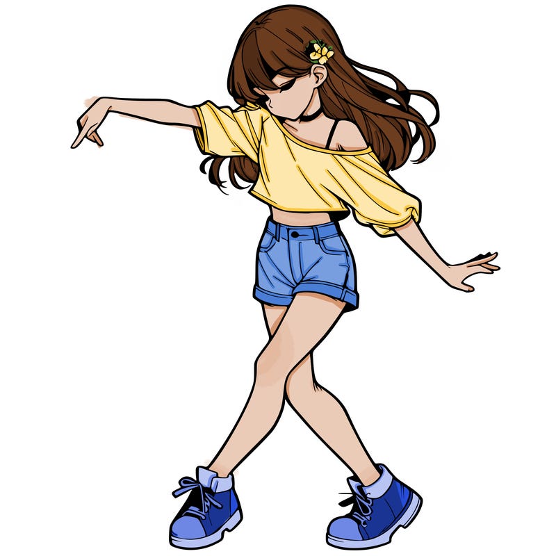 realistic girl danceing