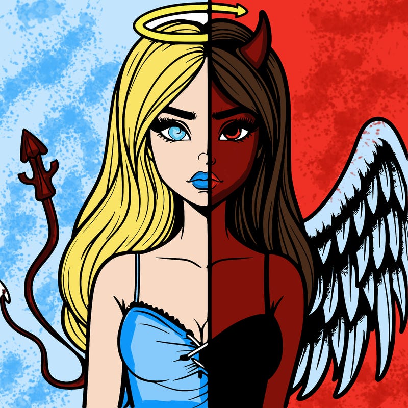 devil vs angel realistic girl