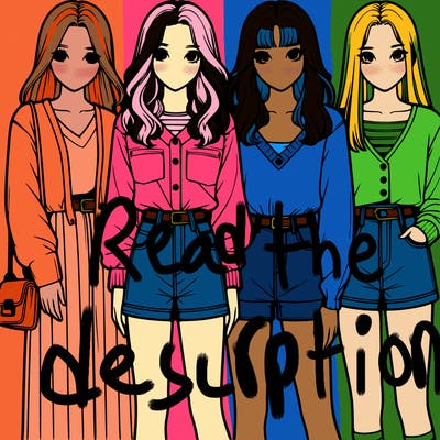 4 realistic girls next to each other