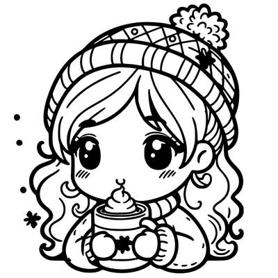 girl drinking hot chocolate