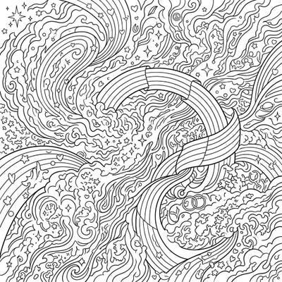 Unleash your creativity with this stunning Nebula Patterns coloring page, beautifully designed to celebrate Pride Month. Immerse yourself in a cosmic journey filled with intricate details and symbols of love and diversity.