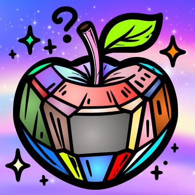 very shiny crystal apple