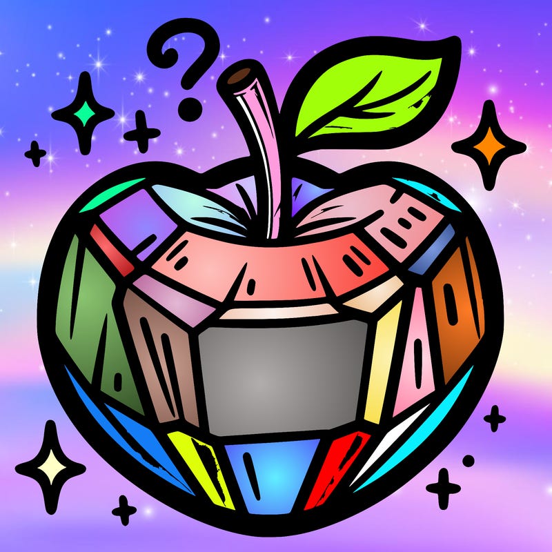 very shiny crystal apple