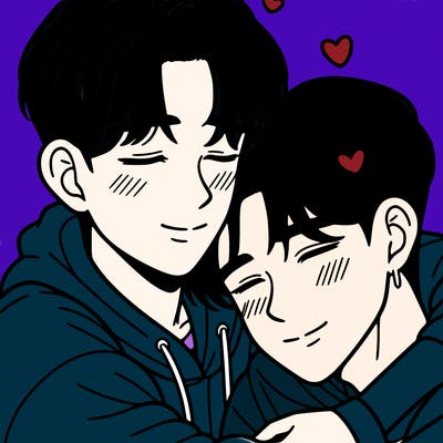 korean teen boys cuddling