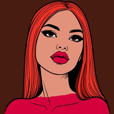 realistic woman with full lips