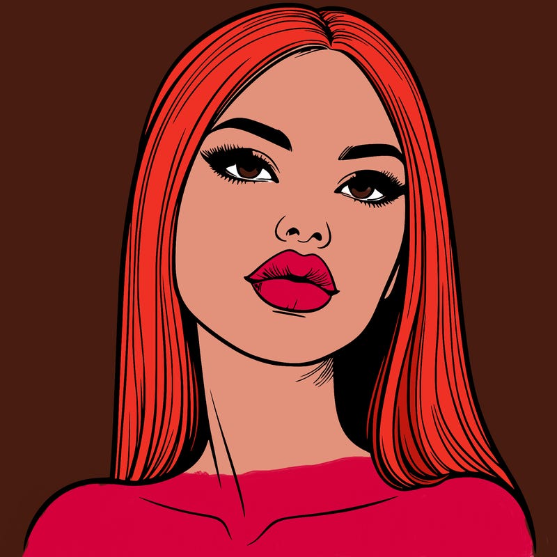 realistic woman with full lips