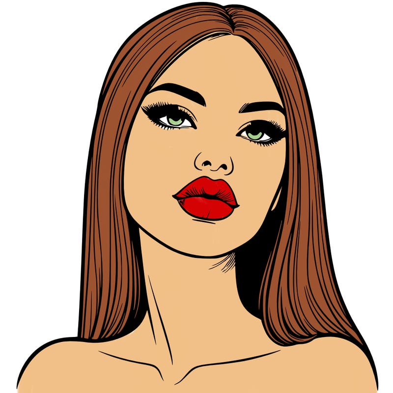 realistic woman with full lips