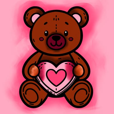 valentines teddy bear or heart
