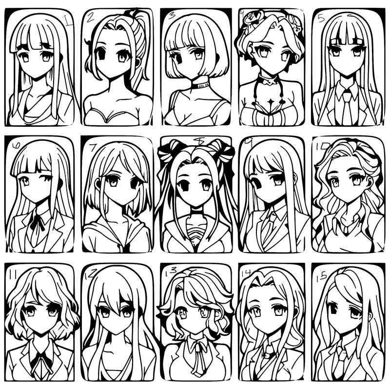 girls that look diffrent anime