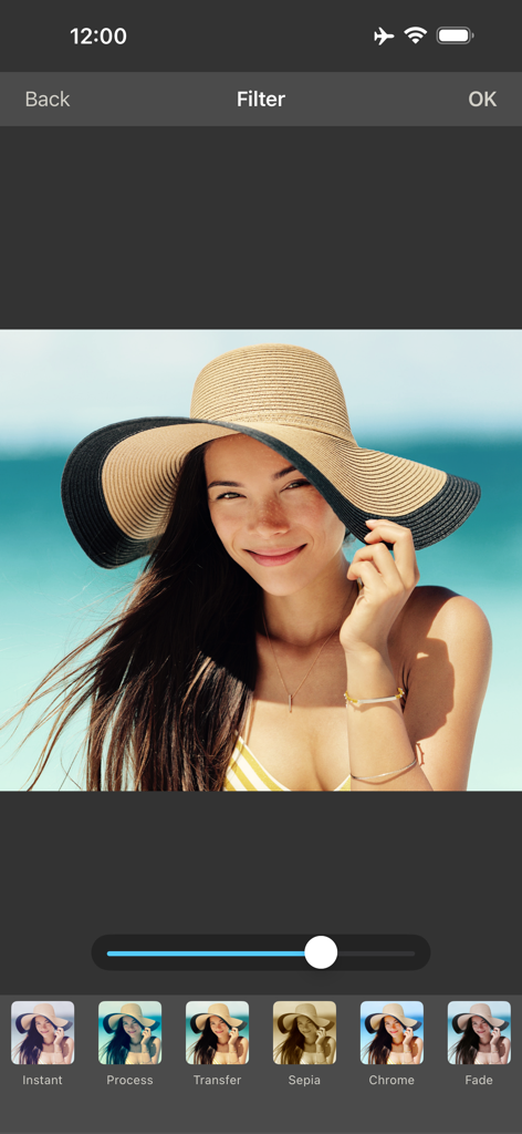 Photo Collage Maker & Printer - Opciones de filtro de fotos en la pantalla de edición de la aplicación Creador e Impresora de Collages de Fotos