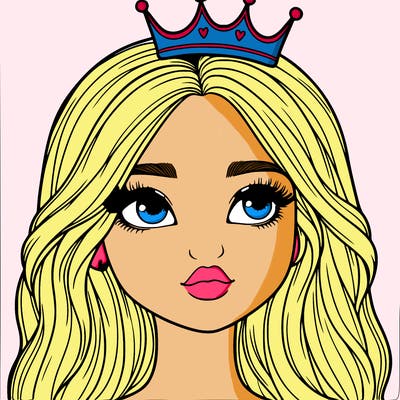 a realistic girl with a crown on